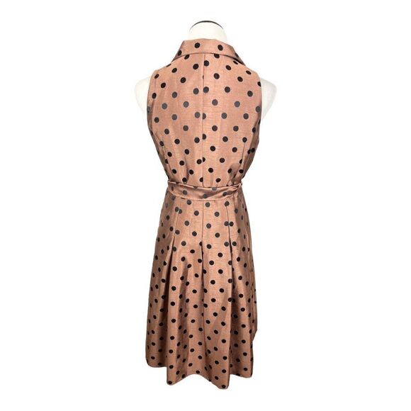 Jessica Howard Pretty Woman Fit & Flare Polka Dot Midi Dress 8P Cocktail Brown - Picture 4 of 11
